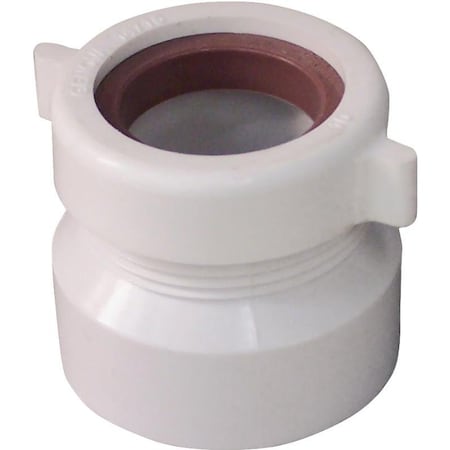 CANPLAS 192860A Trap Pipe Adapter, 112 X 114 In, 112 In, MNPT X Hub, PVC, White